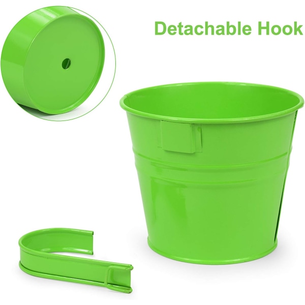 *Blomkrukor, Trädgårdskrukor, Hängande Hinkar, Metallblomkrukor, Heminredning - Avtagbar Hängare (8 Stycken Medium Storlek)*