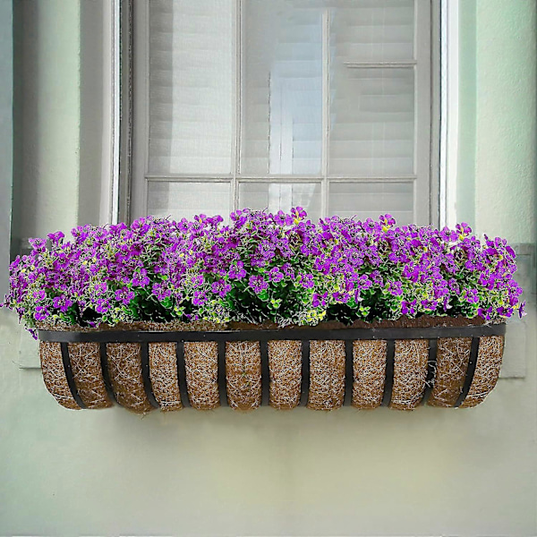8 Bundter Kunstige Blomster Til Indendørs Udendørs Kunstige Planter Buksbom Plastik Buske (lilla)