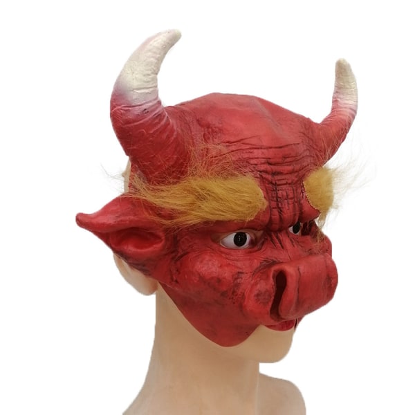 En röd tjurdjävul Rolig Halloween dekorativa huvudbonader, populär dec