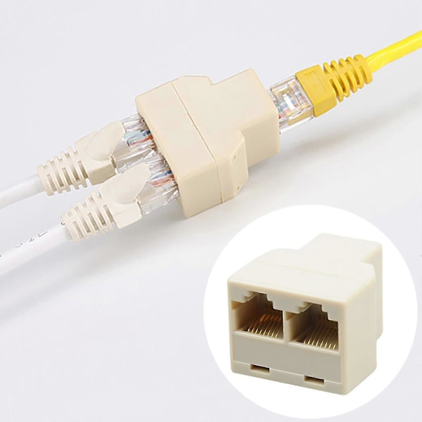Connector 1 til 2-vejs parallelforbindelse Lille Ethernet-netværksadapter