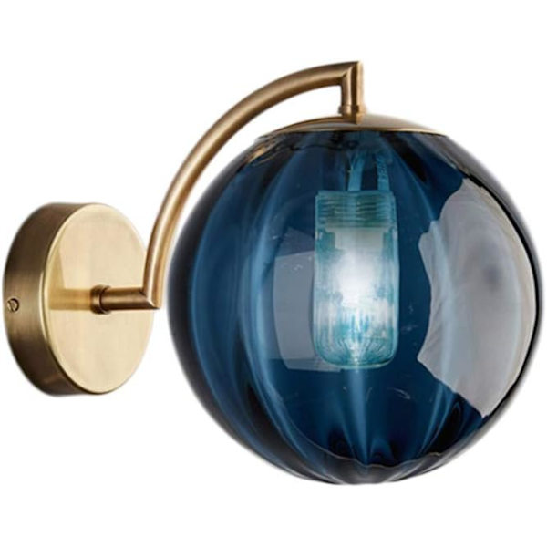 *Ny nordisk moderne væglampe Ø15CM blå glas kugle væglampe skanse*