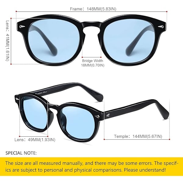 #Retro Oval Solbriller for Menn Kvinner Piratkaptein Johnny Depp Stil Linser#