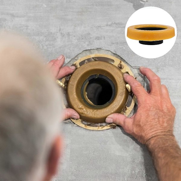1 st Läcksäker Toalettflänsring Luktsäker Stinkpotta Vaxring (Khaki)