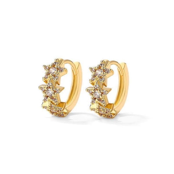 Dam Huggie Hoop Örhängen Guld Öronstift Manschett 14K Guldfylld Liten Boho Strand Enkel Delikat Handgjord Allergivänlig Smyckesgåva