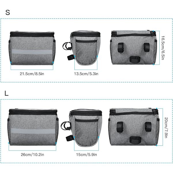 Cykelstyrbag - S - 21x13x16,5cm Sort Vandafvisende Cykelkurvtaske