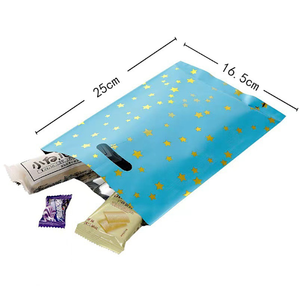 #100-pak Solid Farve Folie Gavepose Multipak Trækpose Gaveposer#