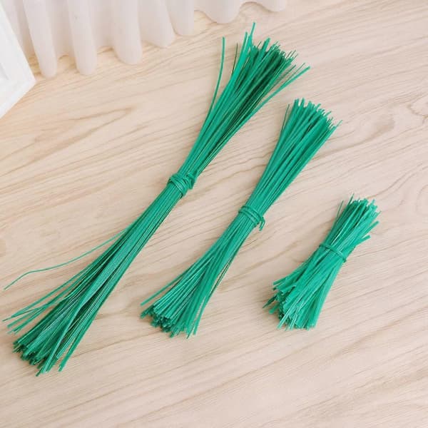 100 st Trädgårdsbelagda Twist Wire String Tie Växtstöd Plastremkablar