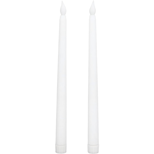 2-pack Flamlösa LED-ljus (Helt vita), LED-koniska ljus, Batteri