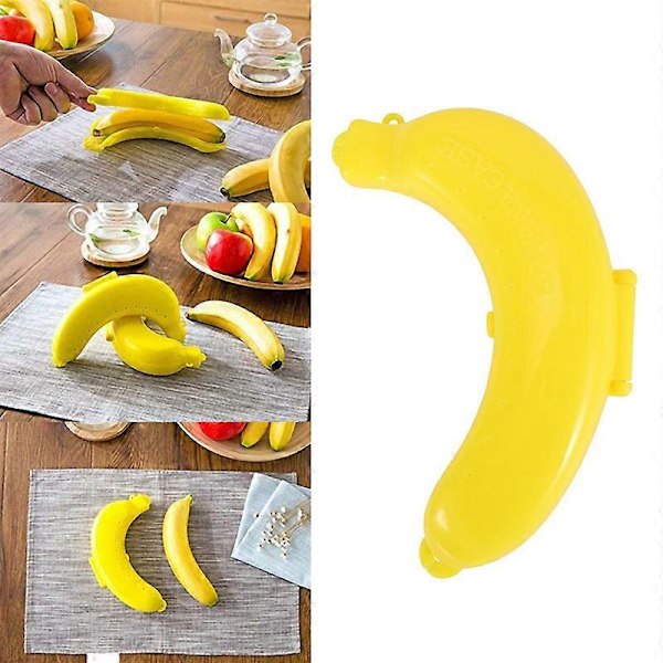 Sød Frugt Banan Beskyttelsesboks Holder Etui Madpakkebeholder Opbevaring Banan Etui Plastik