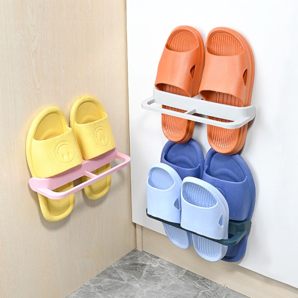 #st Väggmonterat skoställ Väggmonterat skoställ Handdukshållare med krok för badrum Sovrum Vardagsrum Tre färger Utan tofflor#