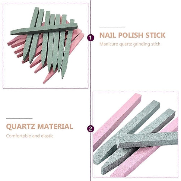 12 stk. Quartz Manicure Værktøj Praktiske Quartz Neglefile Stifter Neglepoleringsstrimler