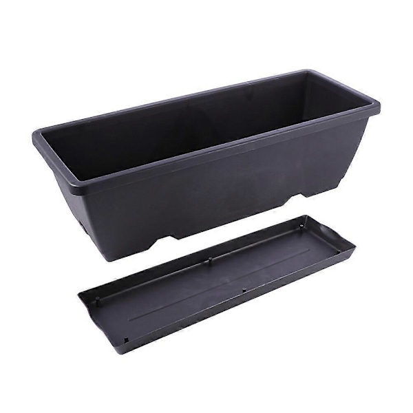 2 Sett Lange Hageplantekasser Plantepotter Plast Blomsterpotte Blomsterbeholder