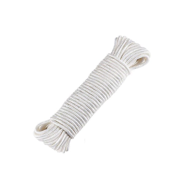 6 mm Diameter Flagstang Hejse Reb Flagline Nylon Reb Udskiftningsreb Indpakningsværktøj til Hjem Udendørs Forsyninger (hvid)