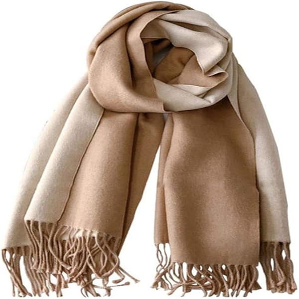 #Modehalsduk för kvinnor i kashmir, brun+beige#