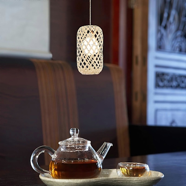 Lampskärm Vävning Lampskydd Hushåll Bambu Lampskärm Liten Lampskärm