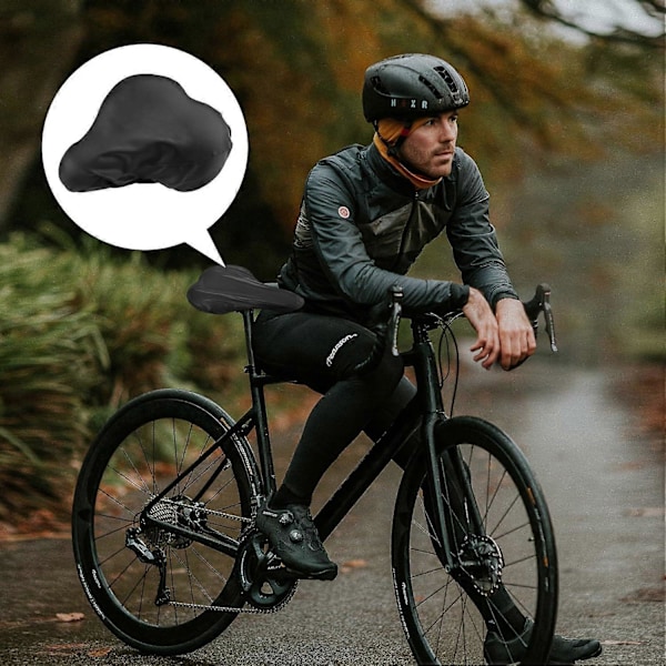 Cykel sadelbetræk, vandtæt solbeskyttelse regnslag med elastikbånd til at beskytte din cykelsadel (Sort, Generel, 23*28cm, Polyester)