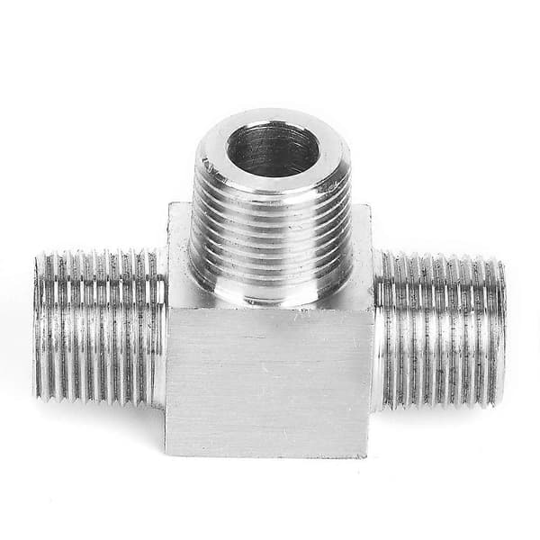 3-vejs rørfittings 304 rustfrit stål han gevind rørforbindelse højtryk til vand/gas/olie han 3/8