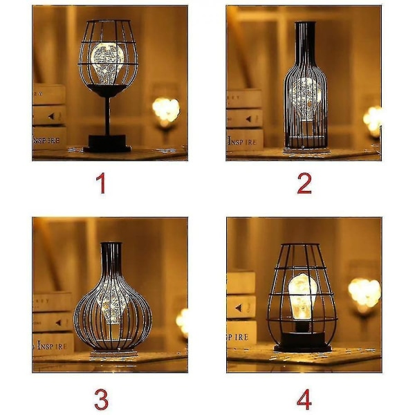 Bordlampe laget av moderne svart ledning laget av jern - Cage Sty