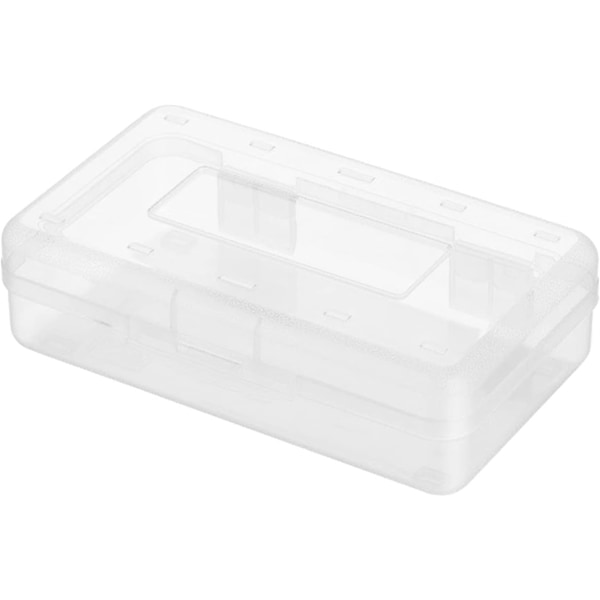 Transparent Pencil Box with Snap Closure Lid, Large Capacity, St