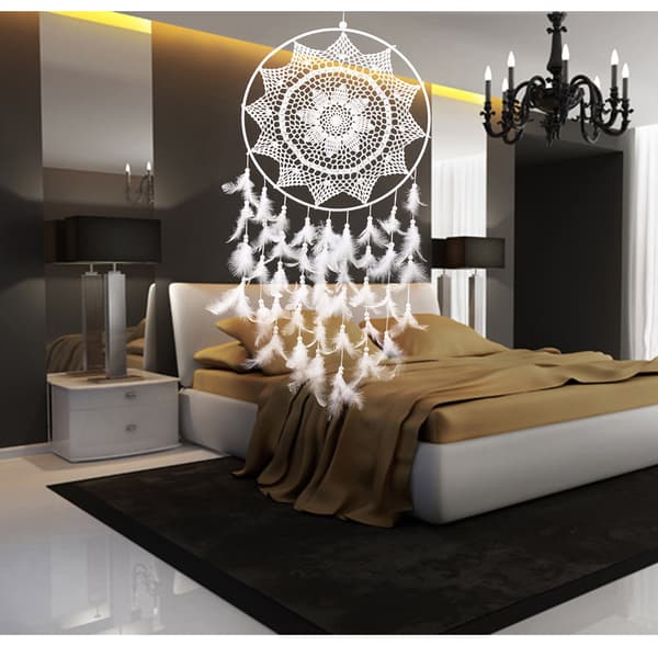/#/Dreamnet capture lace (circle diameter 40cm), white feathers, fo/#/