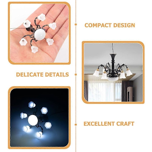 Miniatyr Taklampe Miniatyr Hus Lysekrone Ornament Anheng Mini Hus Lys