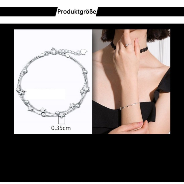 #Rannekorusetti Naisille Tähti Rannekoru Sterling Hopea Säädettävä Tähti#