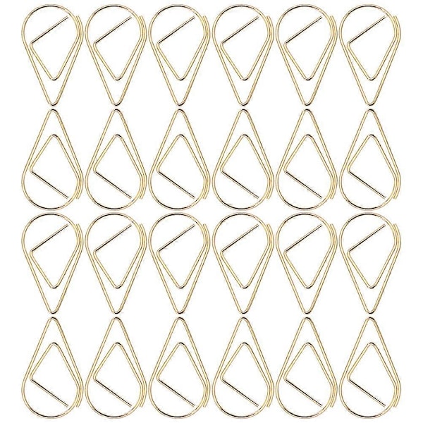 100 stk. papirclips dråbeformede papirclips kreative papirclips dokumentpapirclips