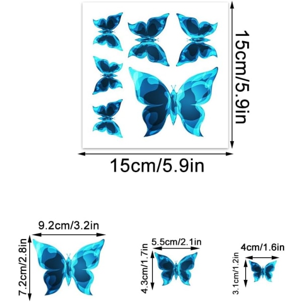 12 stk 3D lysende sommerfugl veggklistremerker Barnerom vegg Ce