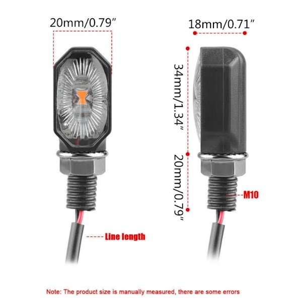 4 st LED Små Ovala Ljus Blinkers Motorcykel LED Signal Li#