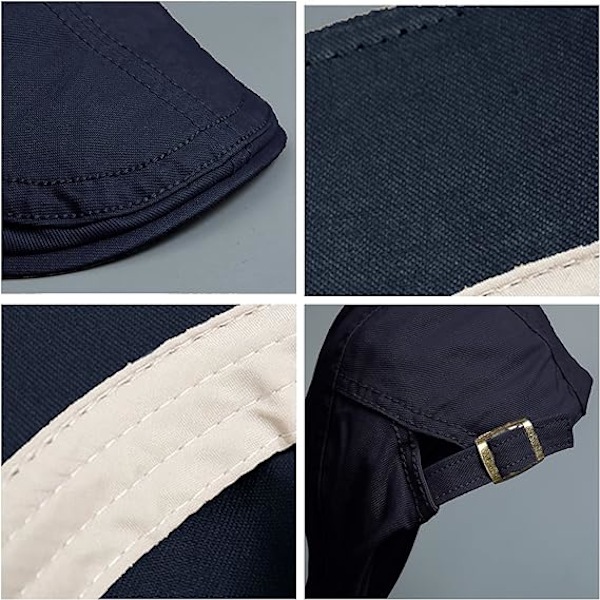 Herrar Justerbar Bomulls Retro Beret Hatt Marinblått Solskydd