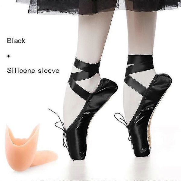 Satin Pointe Sko For Jenter Og Damer Profesjonelle Ballett Dansesko Med Bånd For Skole Eller Hjem