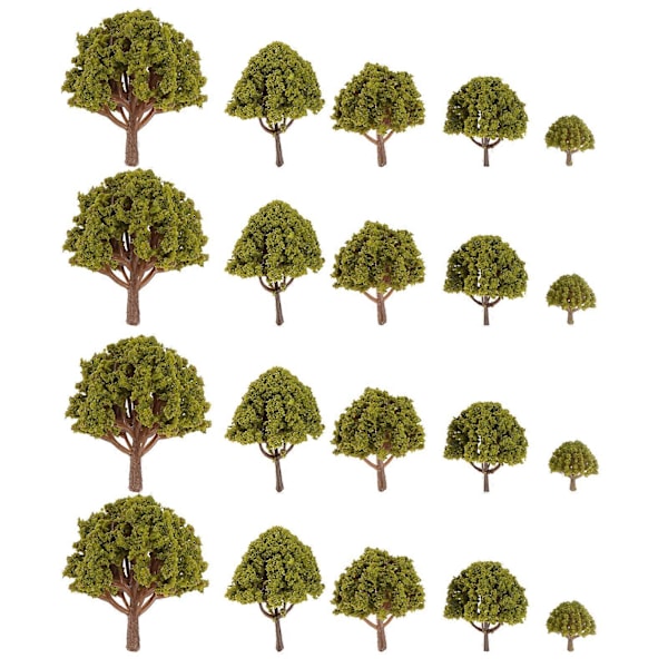 20 st Modell Landskap Träd Gul Landskap Layout Rekvisita 3CM-8CM (Grön)