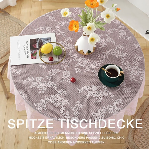 #Pink vintage rund blondert dug#