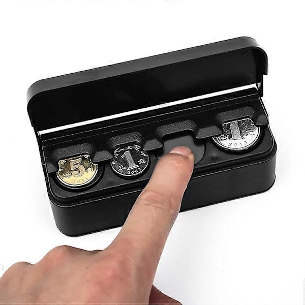 Myntbehållare för bil, organiserare för växel, universell förvaring, myntautomat, kompatibel med de flesta bilar, lastbilar, tillbehör (Svart, 1-pack)