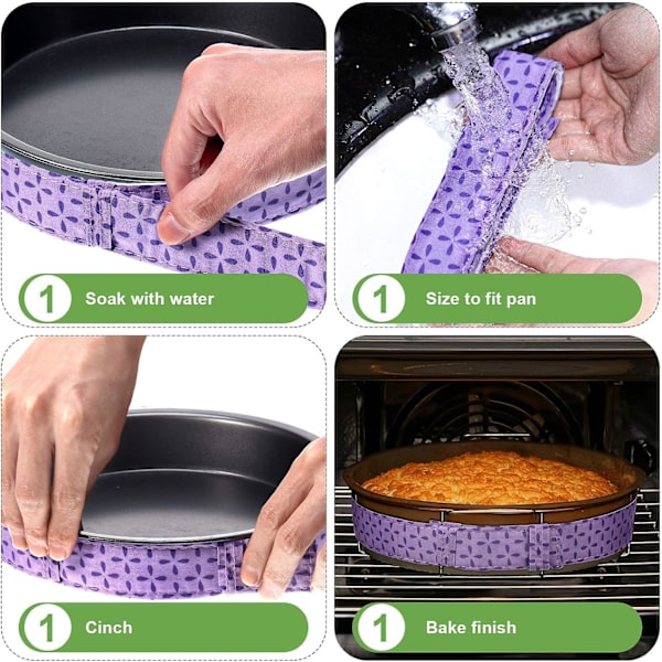 6 stycken bakremsor i olika färger, Bake Even Strip, för bakformar