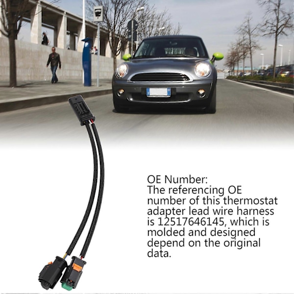 Termostat Adapter Ledningsnet 12517646145 Kølevæskesensor Stik Kabel til Cooper R55 R56 R57