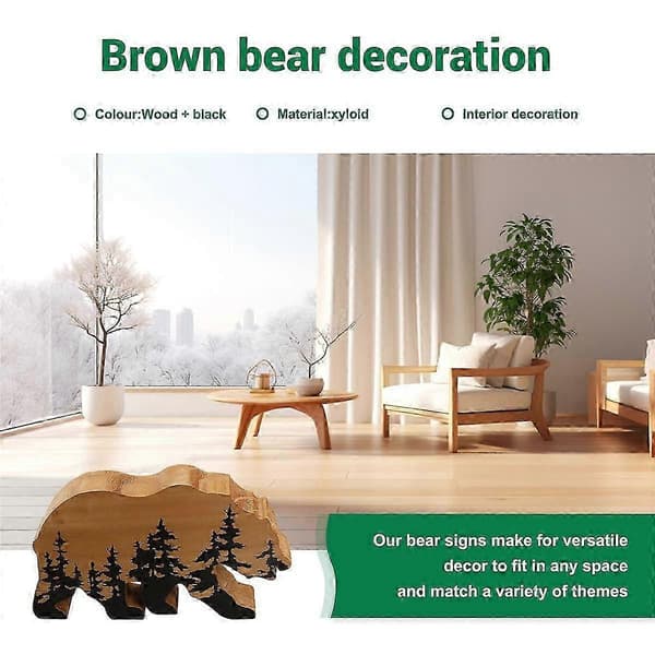 ForestBear Väggskylt, Äventyr Trätema, Rustik Barnrumsinredning, Mancave Hem Sovrum Stuga Kontor
