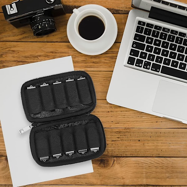 USB-minnesfodral Mjukt Material Tumminneshållare, USB-minneshållare Organizer, Bärbar Elektronisk Tillbehörsväska för USB-minne med