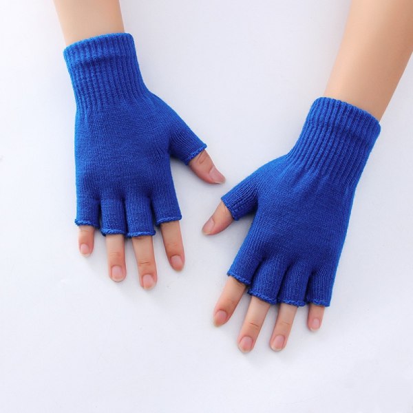 #Siniset sormettomat hanskat naisille talvikirjoittaville puolisormelle#