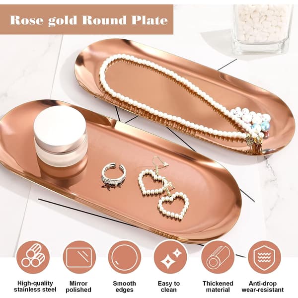 #rose gull smykkebrett, ovalt brett#