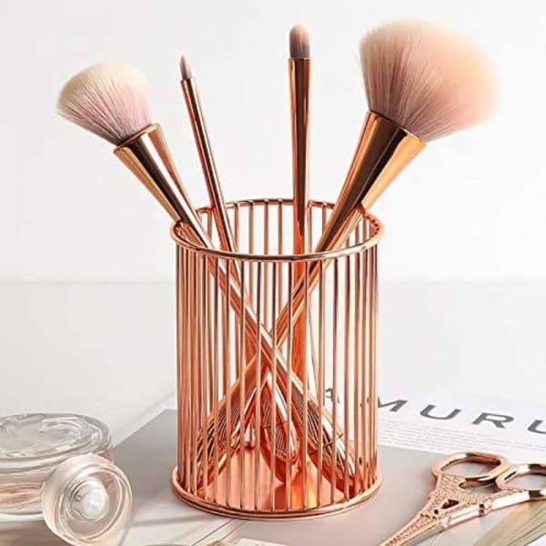 #Hult makeupkoster oppbevaringsboks rosegull#