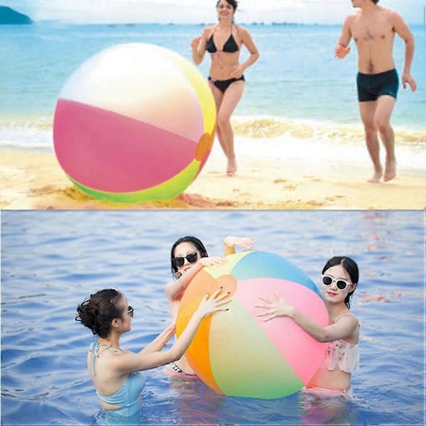 Uppblåsbar Regnbågsbadboll Sommar Rolig Vattenlek Badboll Poolboll Leksak för Barn
