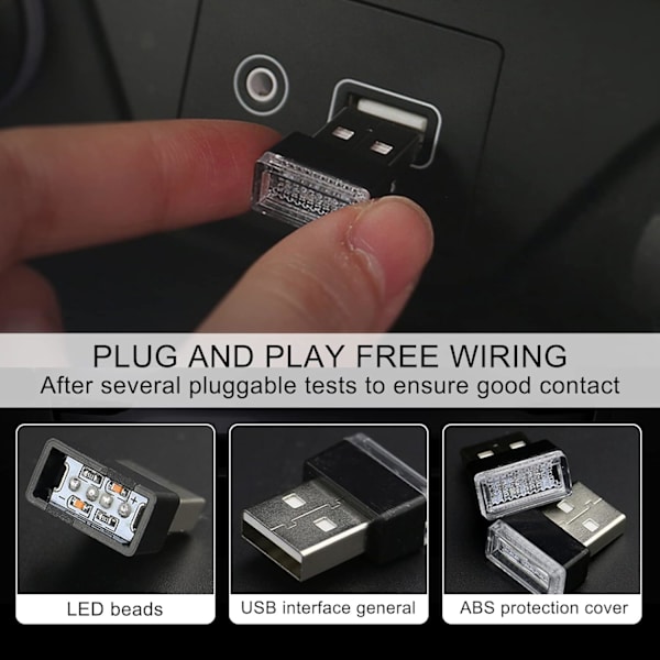 7 st USB-LED Billampor för Inre Atmosfär, Nattbelysning