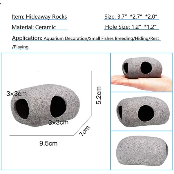 2 Stykker Akvarium Skjulestedet Sten til Akvatiske Dyr til Avlsformål, Le