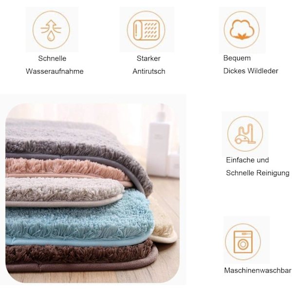 *Ekstra tyk skridsikker bademåtte i mikrofiber absorberende brusebadsmåtte til*