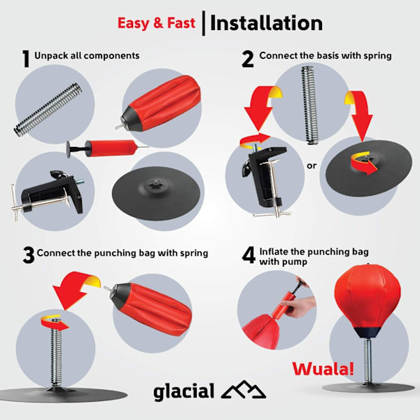 Glacial Punching Bag til Kontor - med Klemme