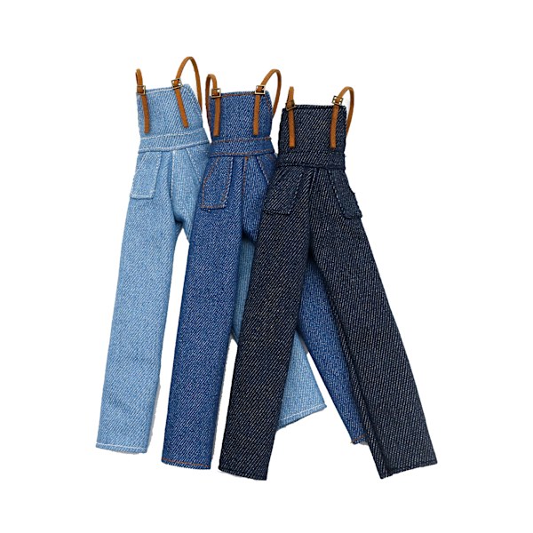 3-delars set med denimryggsäck, byxor och tröja för docka