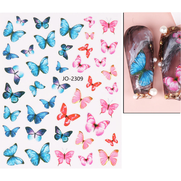 #4 ark med nagelklistermärken (fjärilar)#