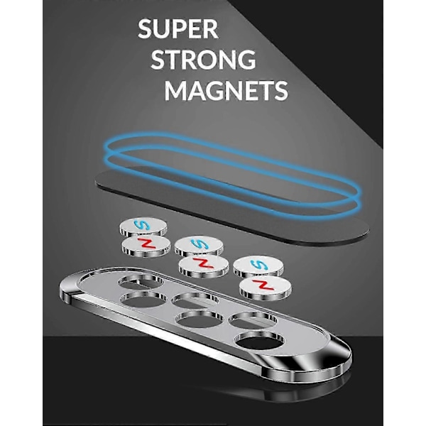 Magnetisk smartphonehållare - Roterbar bilinstrumentbräda mobiltelefonhållare Universal väggfäste magnet (Svart)