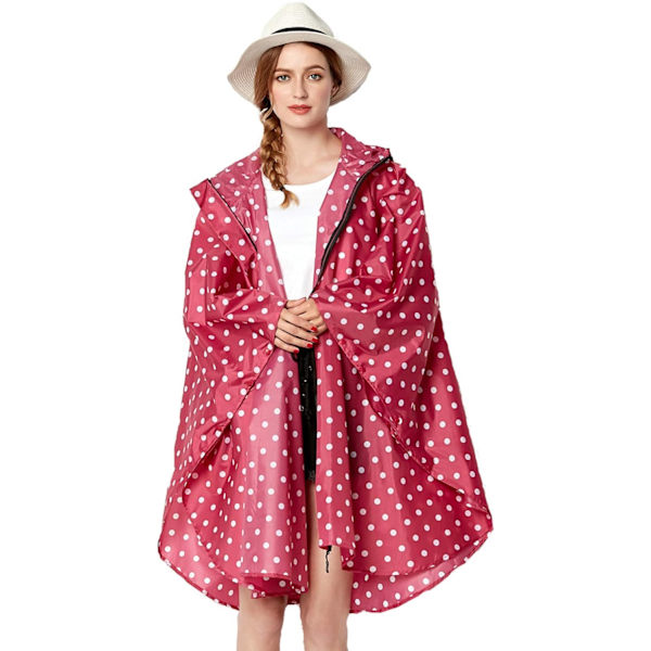 #Poncho Regnjakke for Kvinner Vanntett Lettvekt Gjenbrukbar Vandring Regnjakke med Hetter#